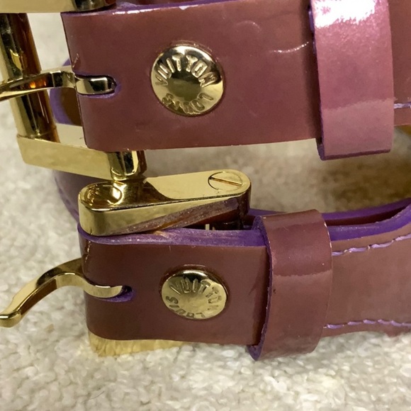 Louis Vuitton Charlton Double Wrap Bracelet in Purple Monogram Vernis Leather - Picture 7 of 7